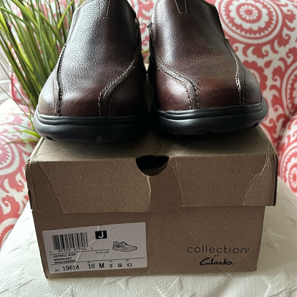 NEW in Box Collection by Clarks Cotrell Step Loafer Slip On Brown Mens Size 10 M